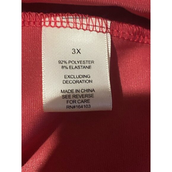 Emma & Posh Red Velvet Sz 3X Adjustable Strap Bodycon Dress Metal Detail NWT - Picture 9 of 10